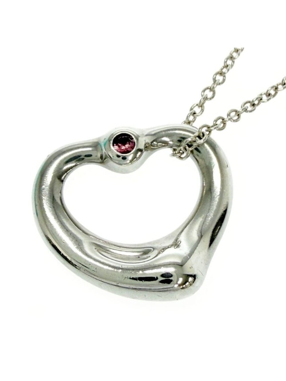 Tiffany & Co Silver Elsa Peretti Open Heart Necklace